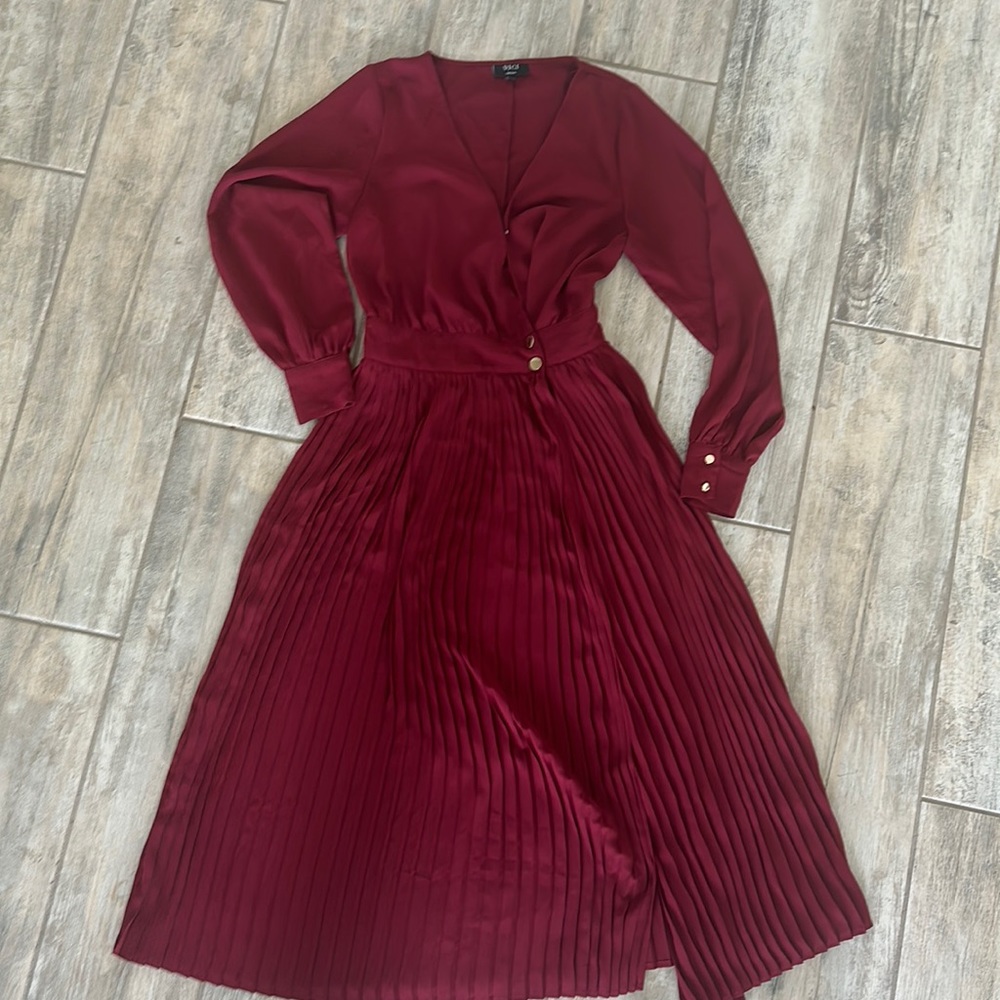 Vici Collection Size S Wine Color Faux Wrap Dress